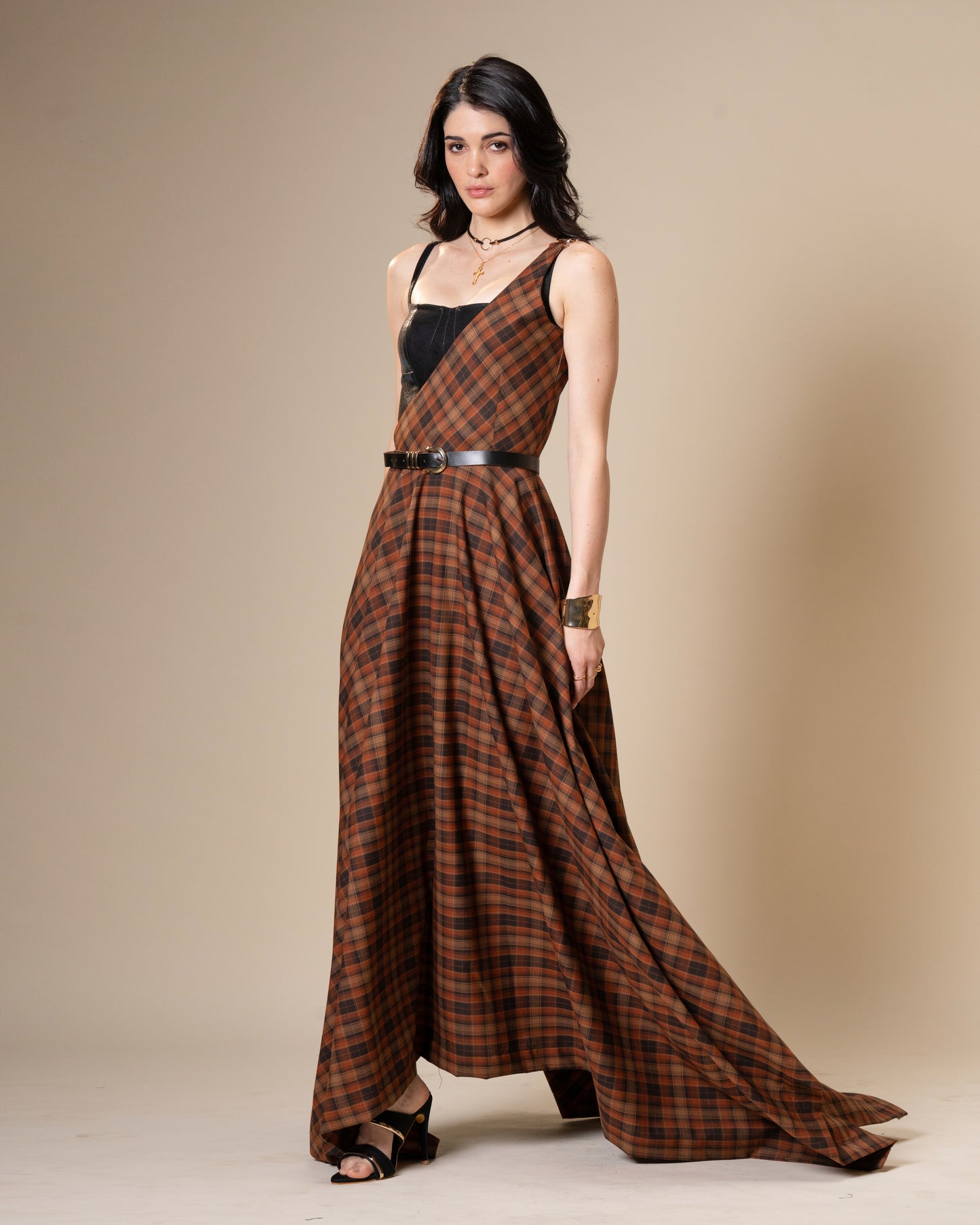 Disrupt Black Leather Corset Top