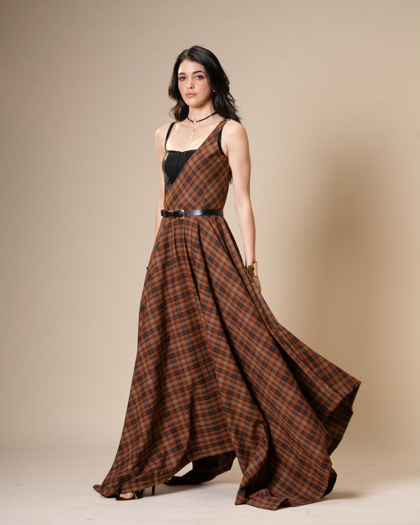 Disrupt Black Leather Corset Top