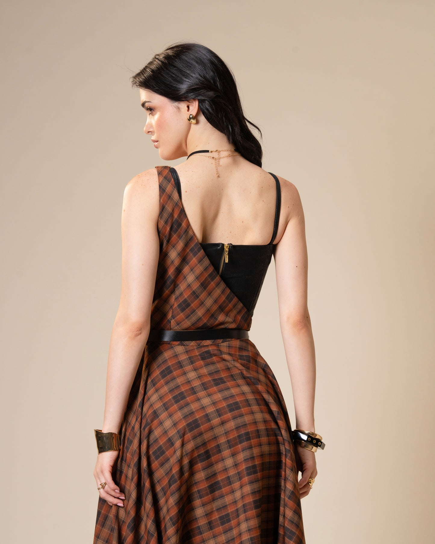 Disrupt Black Leather Corset Top