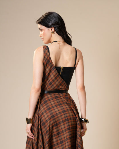 Disrupt Black Leather Corset Top