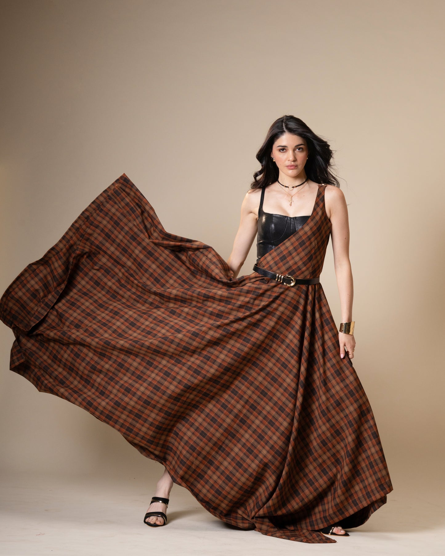 Disrupt Black Leather Corset Top