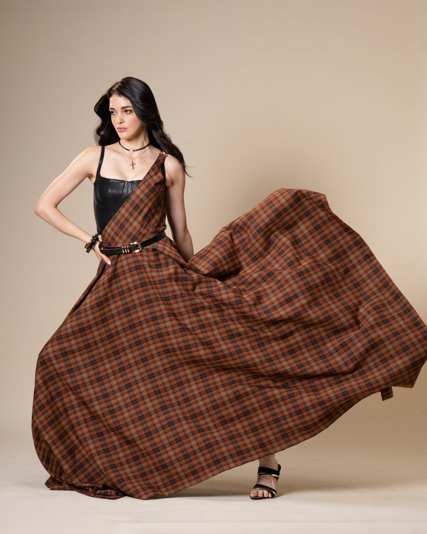 Disrupt Black Leather Corset Top