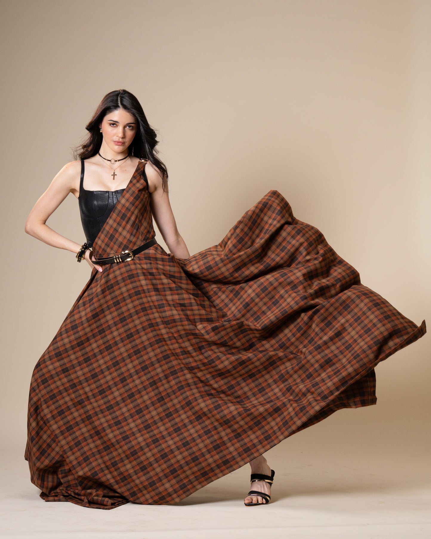 Disrupt Black Leather Corset Top