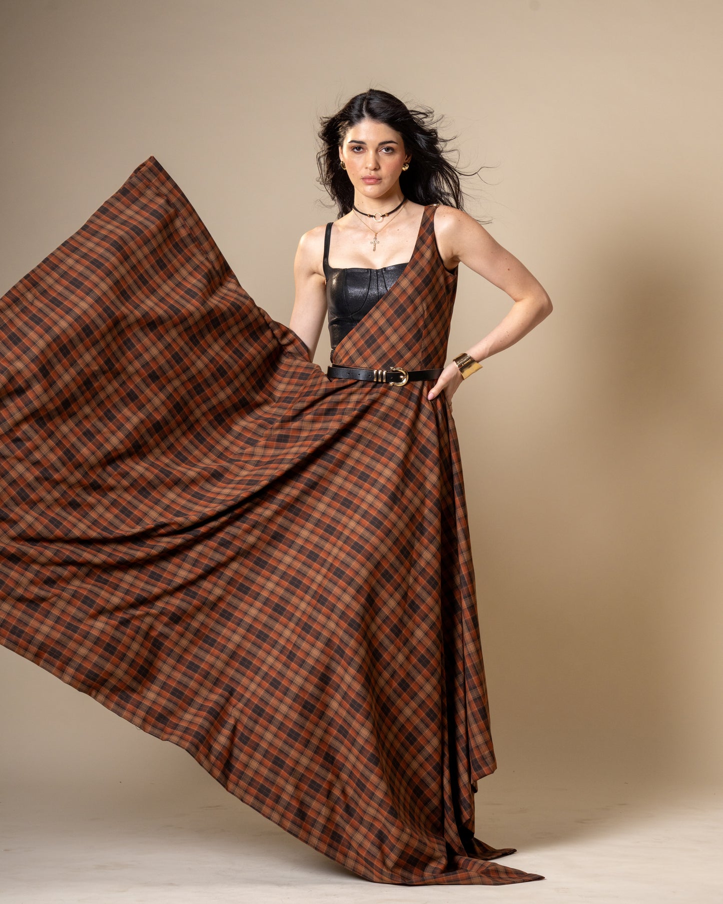 Disrupt Black Leather Corset Top