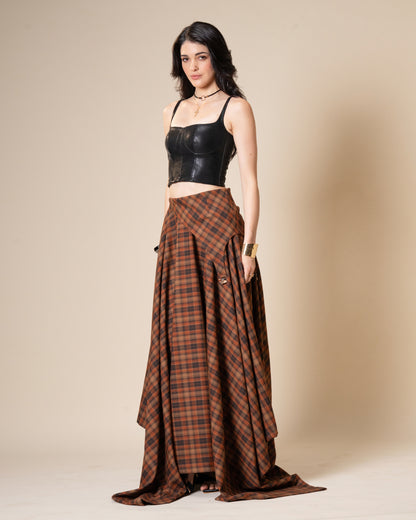 Disrupt Black Leather Corset Top