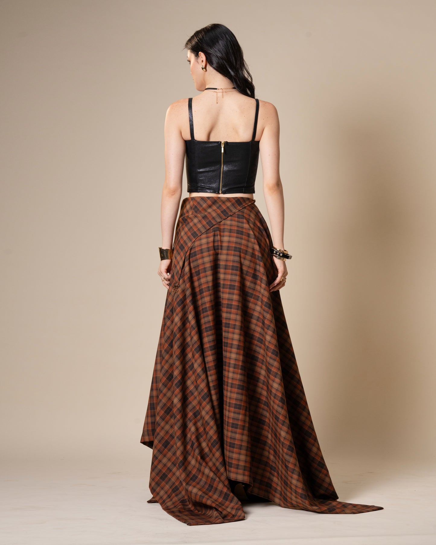 Disrupt Black Leather Corset Top