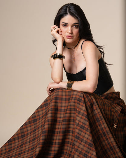 Disrupt Black Leather Corset Top