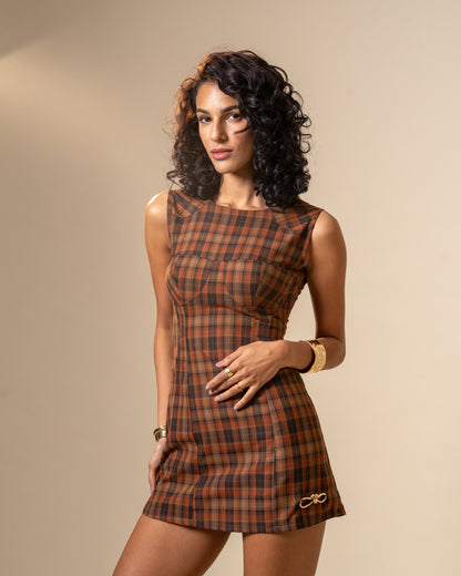Nerve Plaid Mini Dress