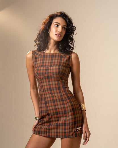 Nerve Plaid Mini Dress