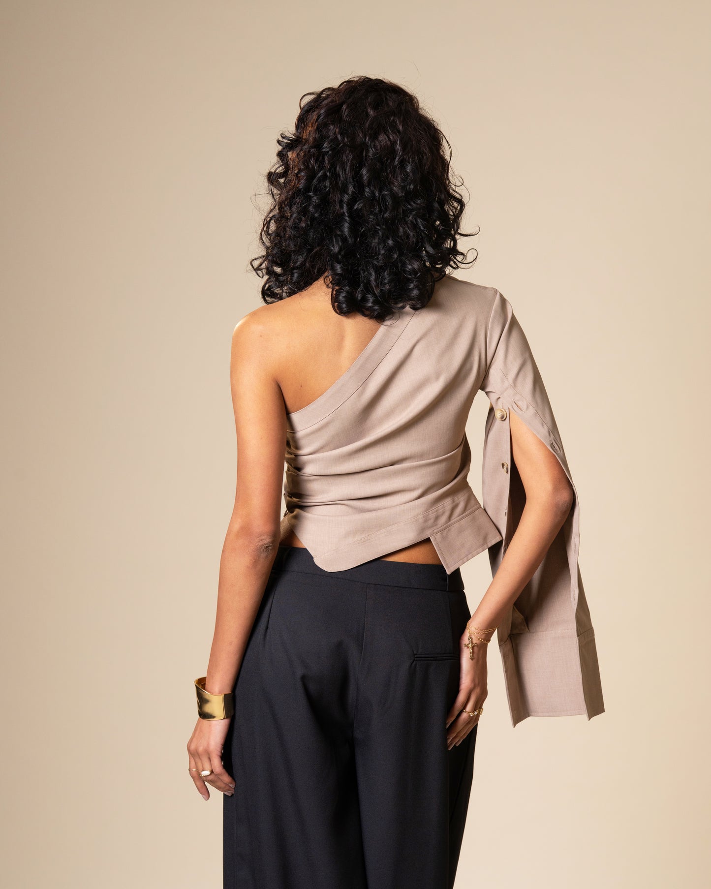 Inversion Trousers - Mid Waist Wide Fit Black Trousers