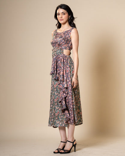 Merge Dual Color Midi Dress