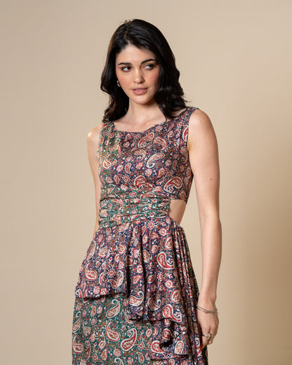 Merge Dual Color Midi Dress