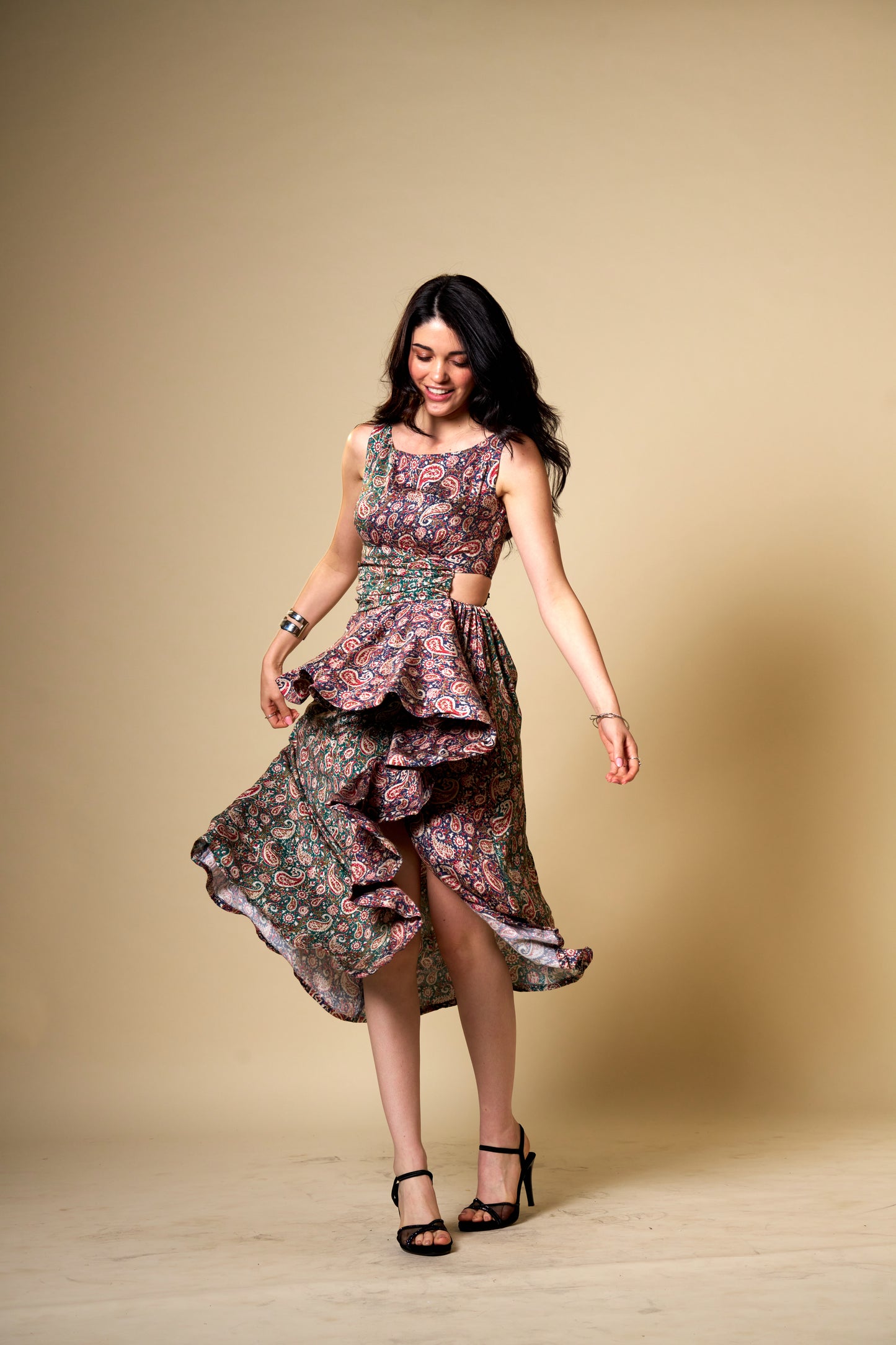Merge Dual Color Midi Dress
