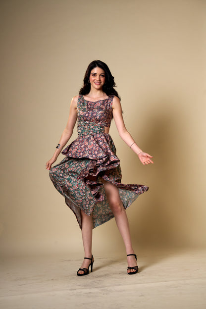 Merge Dual Color Midi Dress