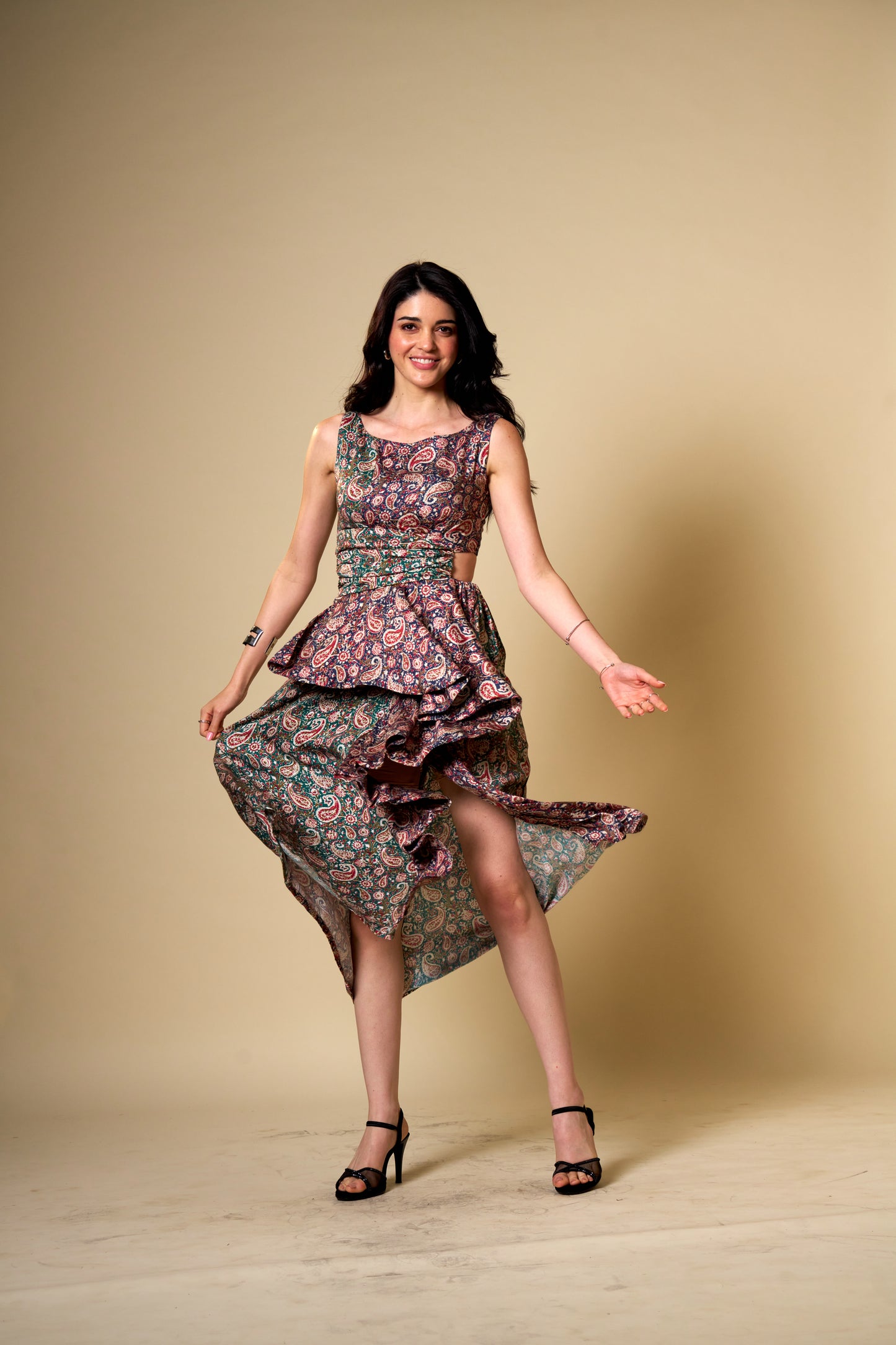 Merge Dual Color Midi Dress