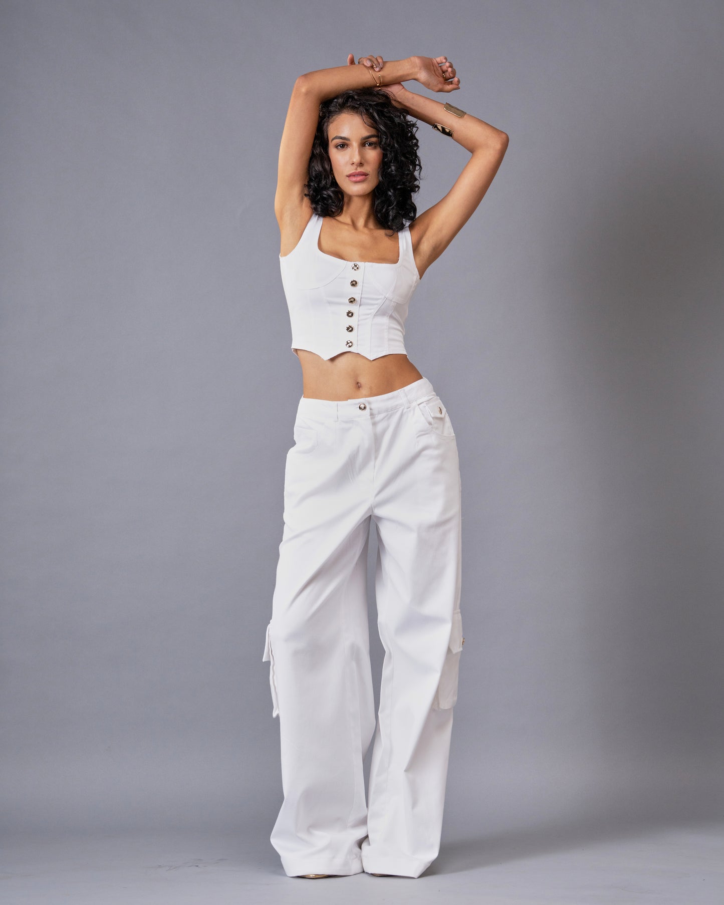Off-duty Denim Corset Top