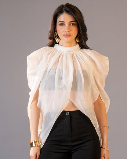 Restraint Black Straight Mid-Waist Trousers