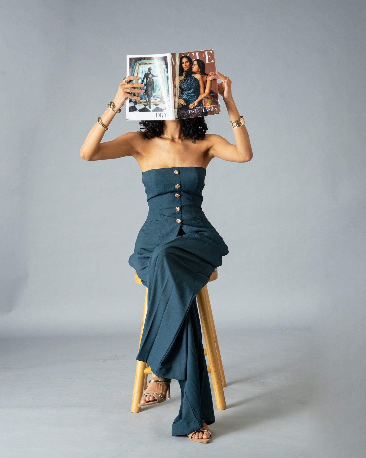 Sculpt Teal Blue Wide Leg Trousers