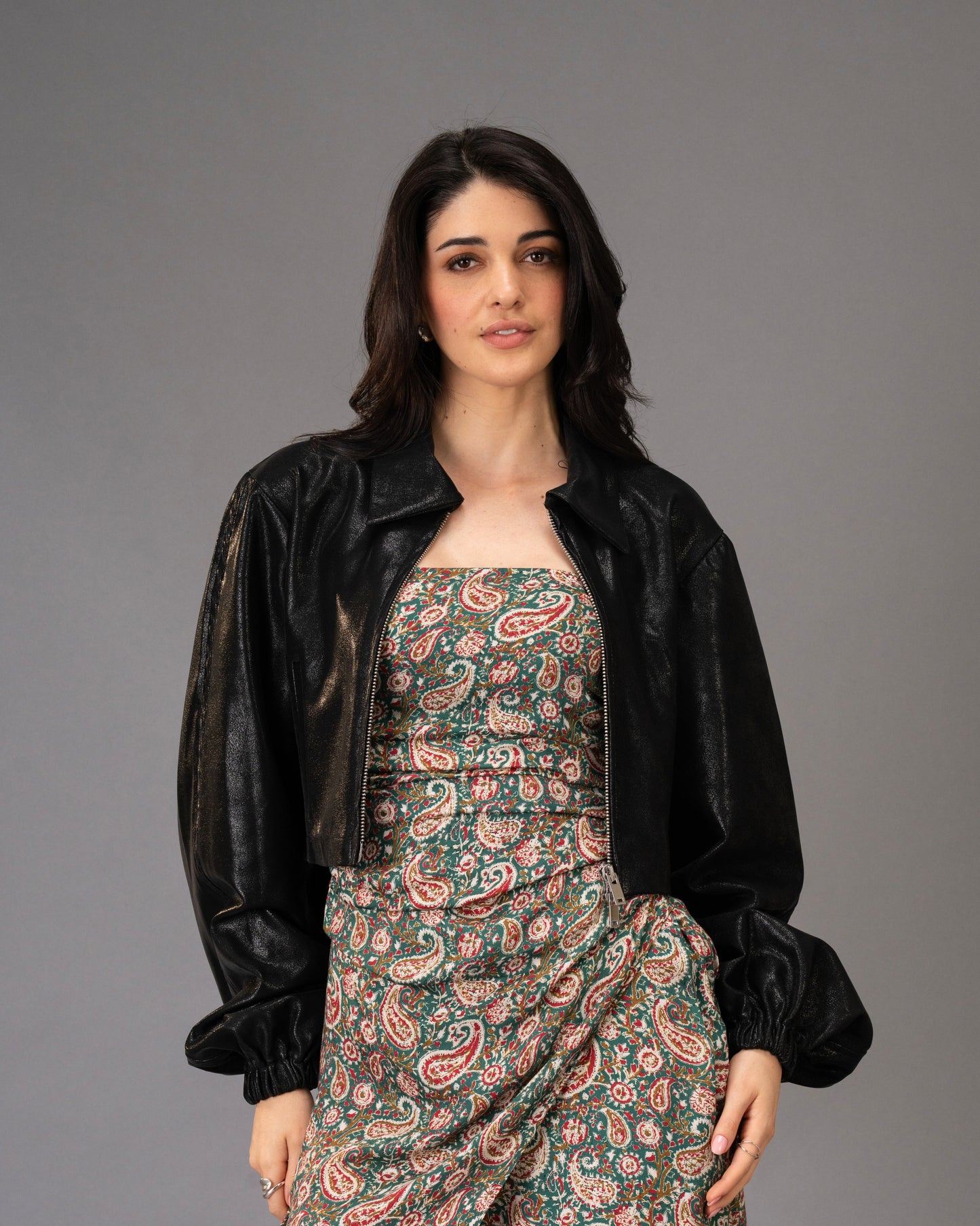 Drape Green Paisley Print Midi Dress