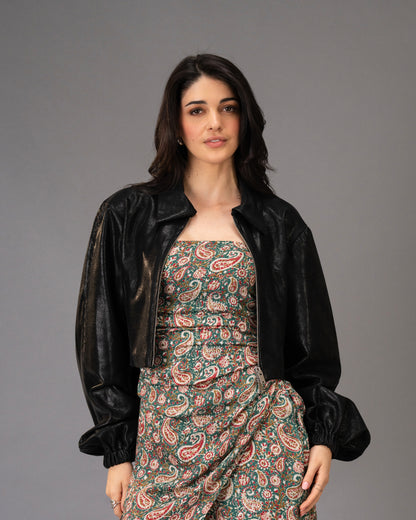 Drape Green Paisley Print Midi Dress