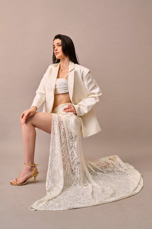 Cloud Drape - Lace Maxi Skirt with Inner 2-piece set