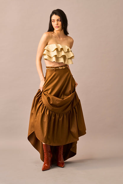 Vanilla Melt – Ruffled Crop Top for Women