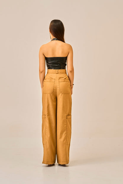 Burnt Ember -  High Waist Utility Trousers for Women