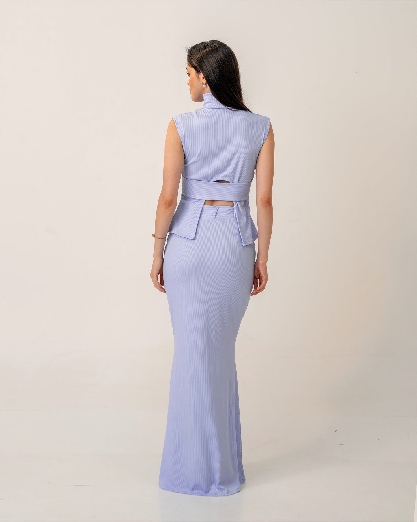 Morning Mist Skirt – Pastel Column Maxi Skirt for Women