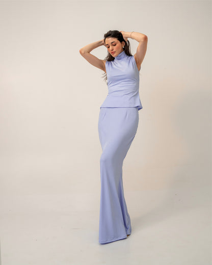 Morning Mist Skirt – Pastel Column Maxi Skirt for Women