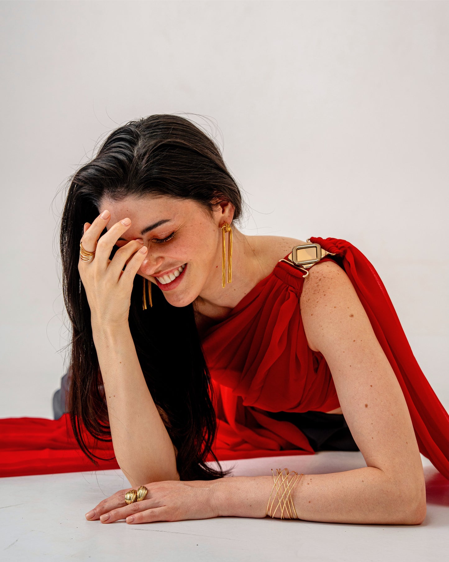 Fire & Form Top – Convertible Draped Red Chiffon Crop Top